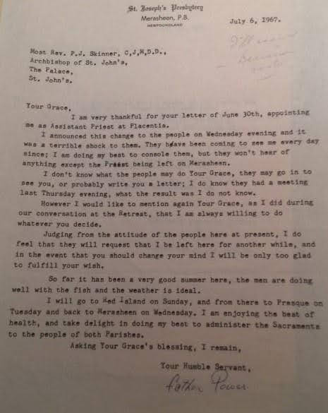 Father Val letter to bishop