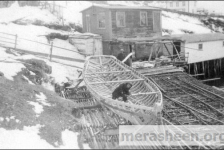 Din Pat Walsh and Ernie building the Sheena in 1949.