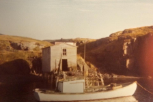 Circa 1970, Johnny Barnett's skiff in front of Johnny Ennis' stage.&amp;nbsp; Photo credit: Carl Pitcher