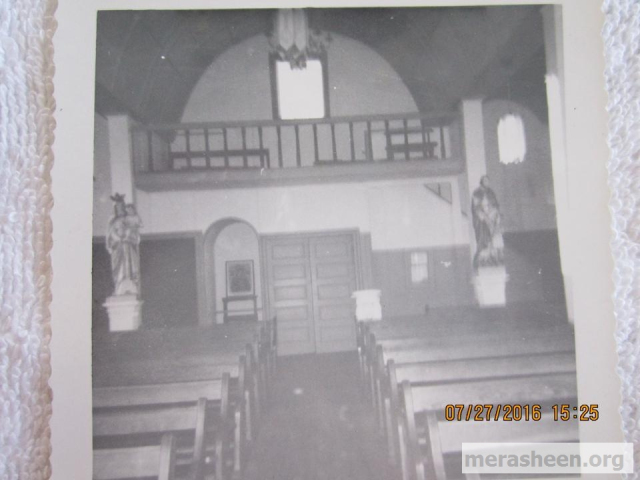 Church choir loft and entrance.
