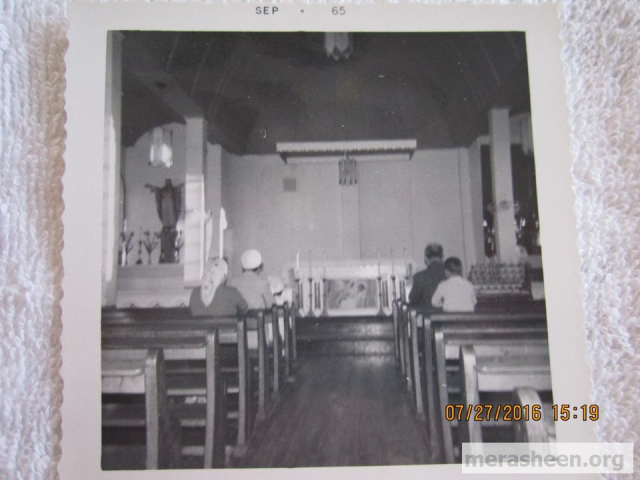 Inside the church.