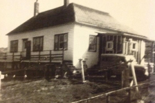 The priest's house from around 1965, building on a new porrch.&amp;nbsp; Note Father Power's jeep!&amp;nbsp; Bill Pitcher built his cabin on the concrete foundation around 2012.