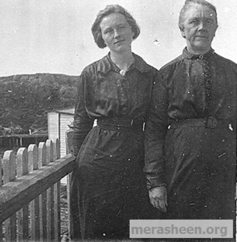 Angela Ennis with mother Ellen (McHugh) Ennis.&amp;nbsp;&amp;nbsp;Picture was taken approximately 1918, just before Angela left Merasheen for the convent. She joined the Franciscan order in the US and took the name Sr. Liguori.